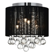 CWI Lighting Water Drop 4 Light Drum Shade Metal Flush Mount in Chrome
