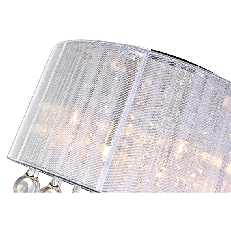 CWI Lighting Water Drop 6 Light Drum Shade Metal Flush Mount in Chrome