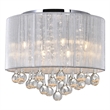 CWI Lighting Water Drop 6 Light Drum Shade Metal Flush Mount in Chrome