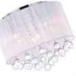 CWI Lighting Water Drop 6 Light Metal Flush Mount with Drum Shade in Chrome