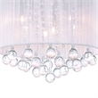 CWI Lighting Water Drop 6 Light Metal Flush Mount with Drum Shade in Chrome