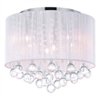 CWI Lighting Water Drop 6 Light Metal Flush Mount with Drum Shade in Chrome