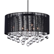 CWI Lighting Water Drop 6 Light Drum Shade Metal Chandelier in Chrome