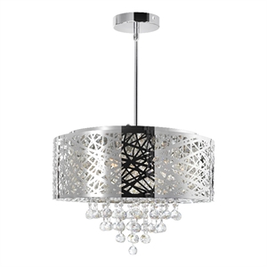 CWI Lighting Eternity 9 Light Drum Shade Metal Chandelier in Chrome