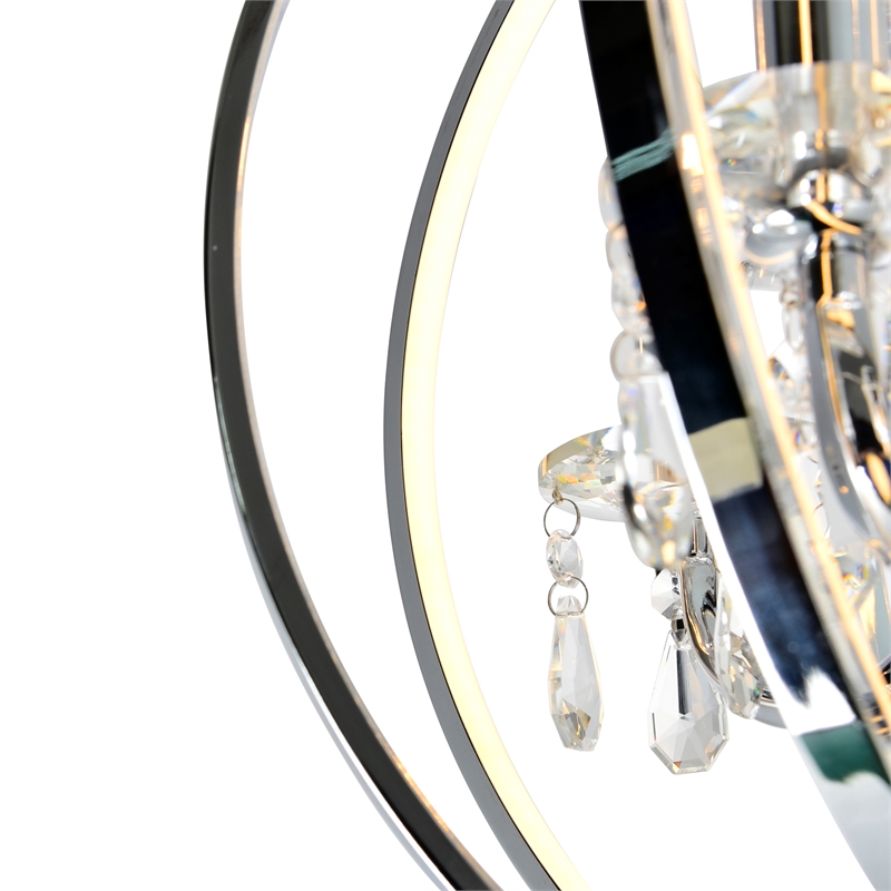 CWI Lighting Abia 4 Light Up Contemporary Metal Chandelier in Chrome