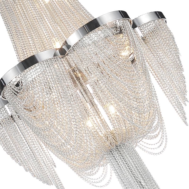 CWI Lighting Taylor 7 Light Down Contemporary Metal Chandelier in Chrome