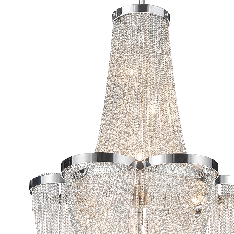 CWI Lighting Taylor 7 Light Down Contemporary Metal Chandelier in Chrome