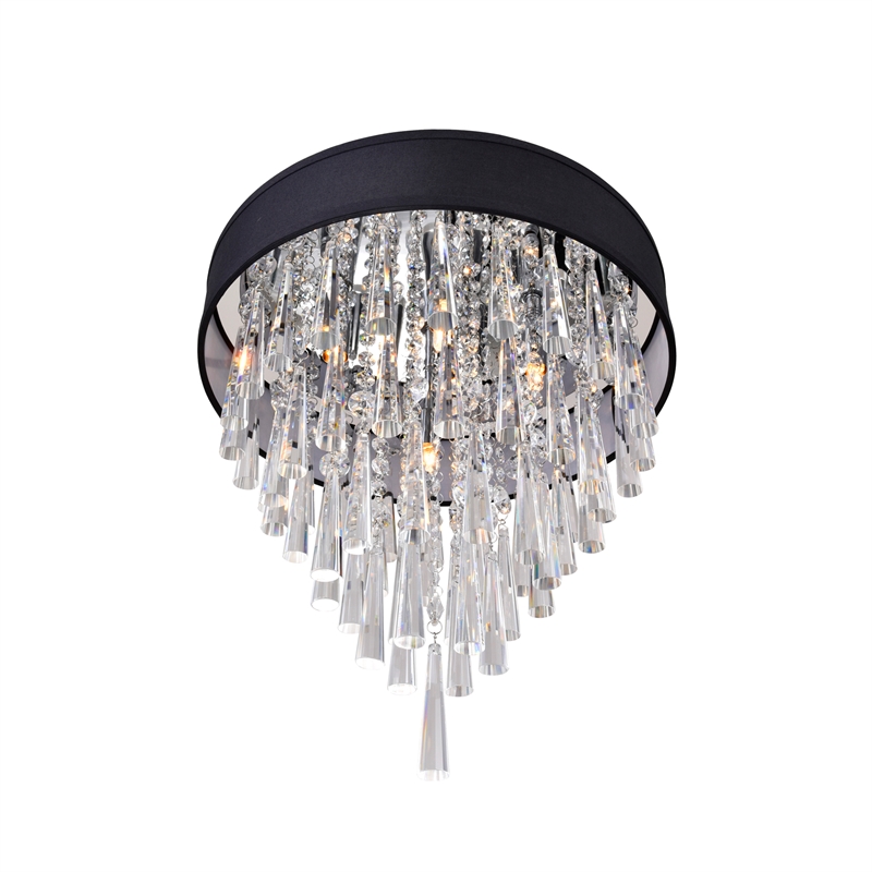 CWI Lighting Franca 4 Light Drum Shade Metal Flush Mount Light in Chrome