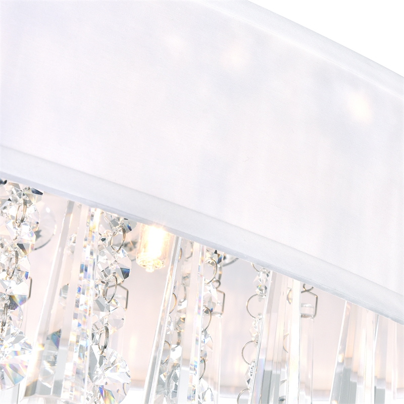 CWI Lighting Franca 4 Light Flush Mount Light with Metal Drum Shade in Chrome