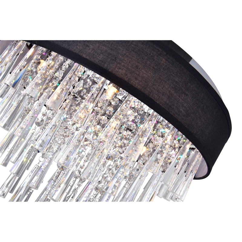 CWI Lighting Franca 8 Light Drum Shade Metal Flush Mount Light in Chrome
