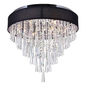 CWI Lighting Franca 8 Light Drum Shade Metal Flush Mount Light in Chrome
