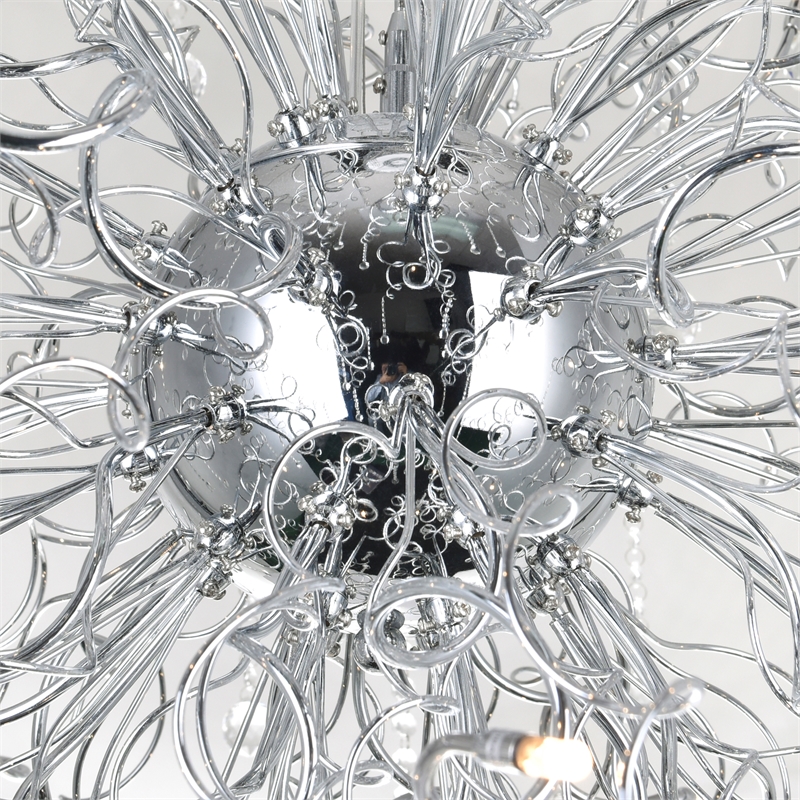 CWI Lighting Cherry Blossom 48 Light Transitional Metal Chandelier in Chrome
