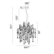 CWI Lighting Cherry Blossom 48 Light Transitional Metal Chandelier in Chrome