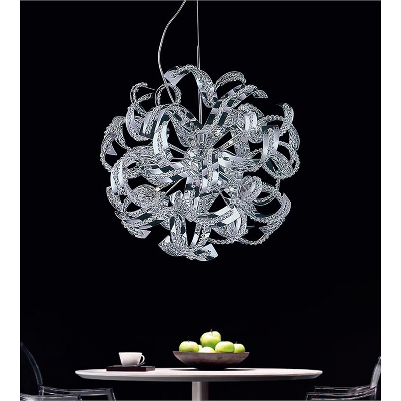 CWI Lighting Swivel 14 Light Contemporary Metal Chandelier in Chrome