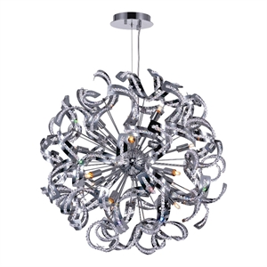 CWI Lighting Swivel 14 Light Contemporary Metal Chandelier in Chrome