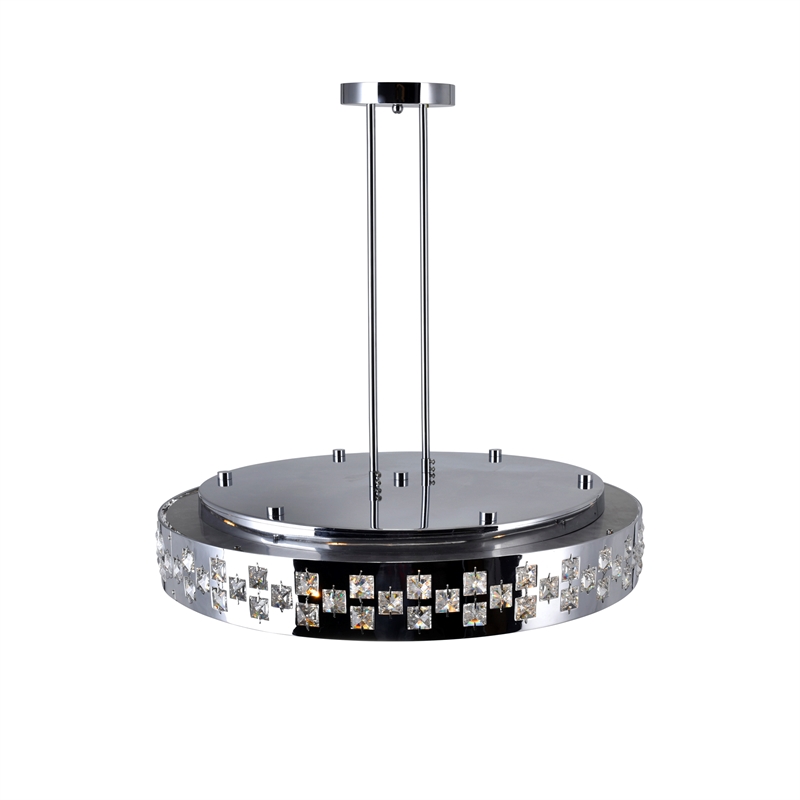 CWI Lighting Cinderella 10 Light Down Transitional Metal Chandelier in Chrome