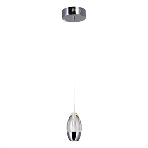 CWI Lighting Perrier 1 Light Down Contemporary Metal Mini Pendant in Chrome