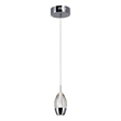 CWI Lighting Perrier 1 Light Down Contemporary Metal Mini Pendant in Chrome