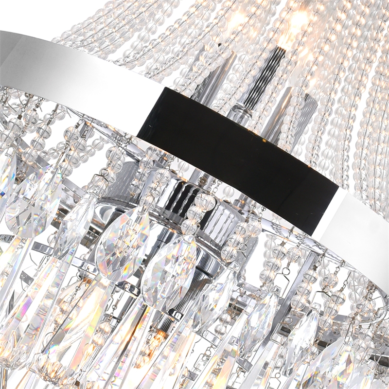 CWI Lighting Vast 3 Light Transitional Metal Chandelier in Chrome