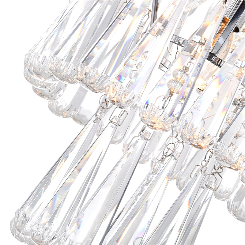 CWI Lighting Vast 3 Light Transitional Metal Chandelier in Chrome