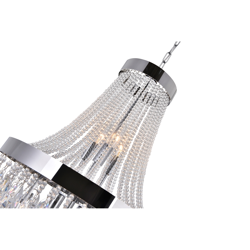 CWI Lighting Vast 6 Light Transitional Metal Chandelier in Chrome
