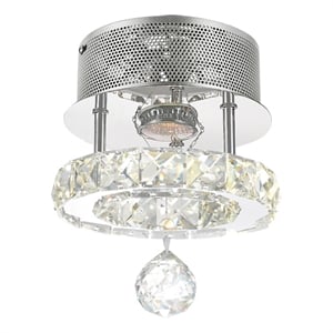 CWI Lighting Ring Transitional Metal LED Flush Mount in Chrome