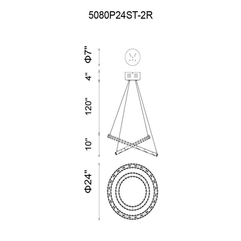 CWI Lighting Ring Transitional Metal LED Chandelier in Chrome