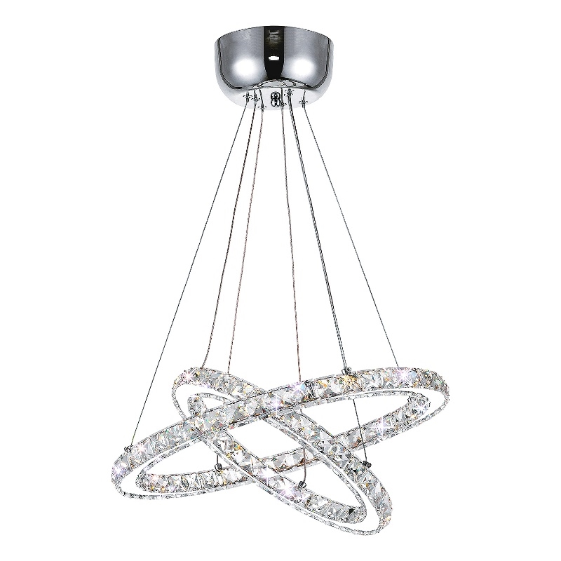 CWI Lighting Ring Transitional Metal LED Chandelier in Chrome