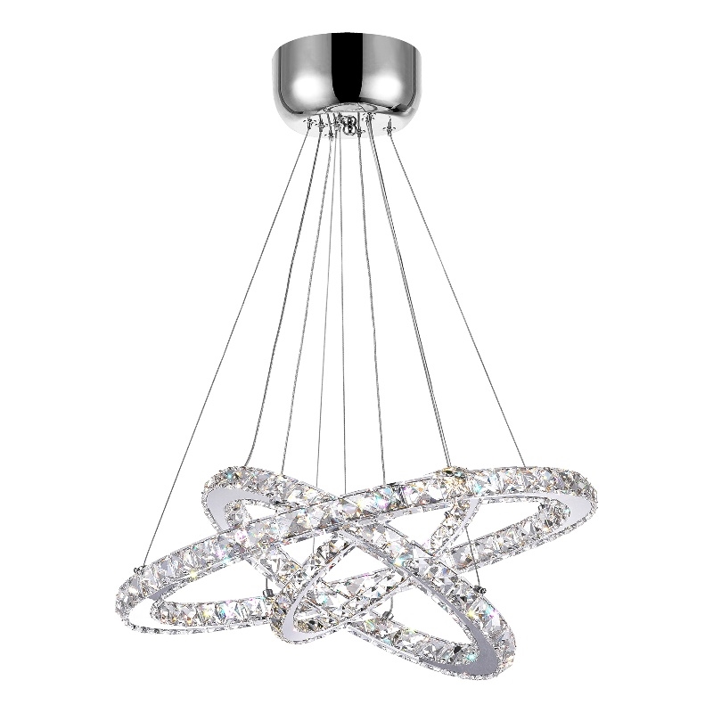 CWI Lighting RingTransitional Metal LED Chandelier in Chrome