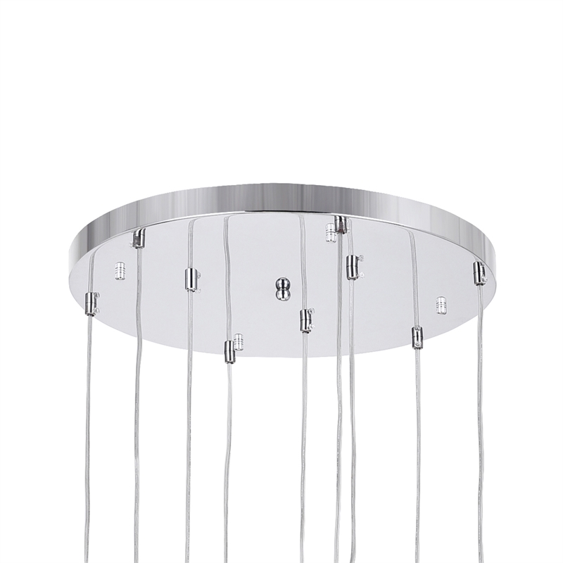 CWI Lighting Extended 9 Light Transitional Metal Pendant in Chrome