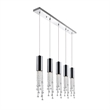 CWI Lighting Extended 5 Light Transitional Metal Pendant in Chrome