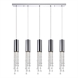 CWI Lighting Extended 5 Light Transitional Metal Pendant in Chrome