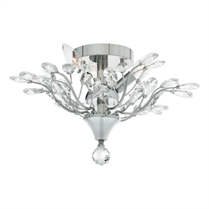 CWI Lighting Ivy 3 Light Drum Shade Metal Flush Mount in Chrome