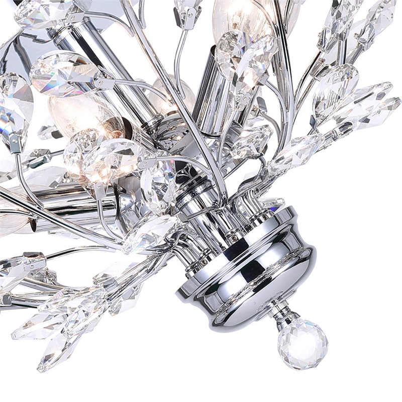 CWI Lighting Ivy 6 Light Transitional Metal Flush Mount in Chrome