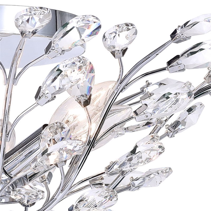 CWI Lighting Ivy 6 Light Transitional Metal Flush Mount in Chrome