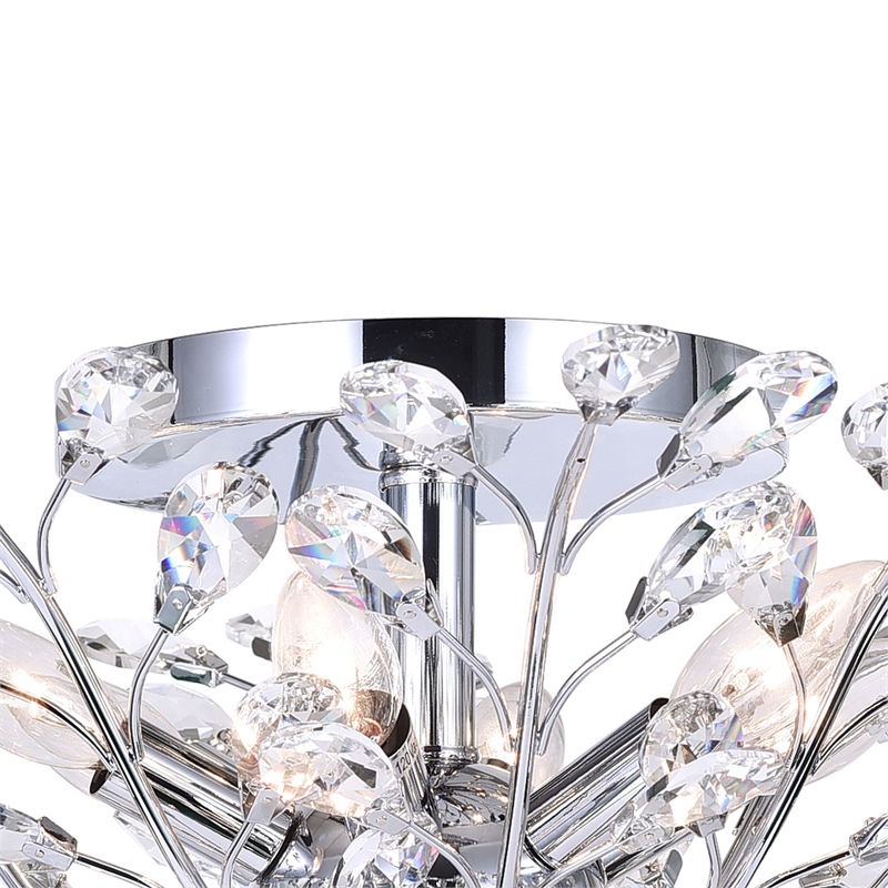 CWI Lighting Ivy 6 Light Transitional Metal Flush Mount in Chrome