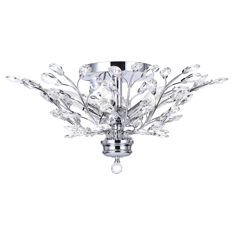 CWI Lighting Ivy 6 Light Transitional Metal Flush Mount in Chrome