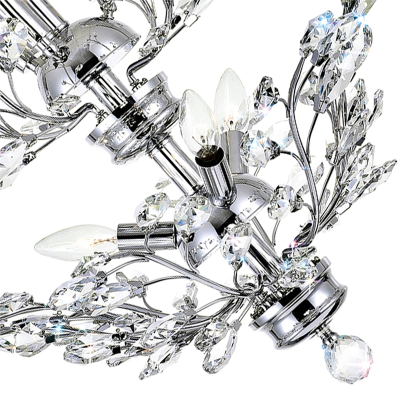 CWI Lighting Ivy 6 Light Transitional Metal Chandelier in Chrome