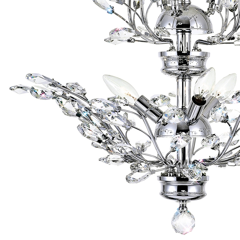 CWI Lighting Ivy 6 Light Transitional Metal Chandelier in Chrome
