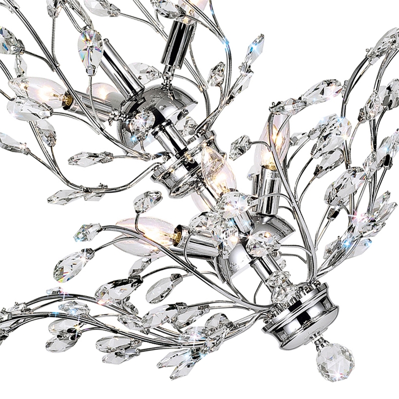 CWI Lighting Ivy 9 Light Transitional Metal Chandelier in Chrome