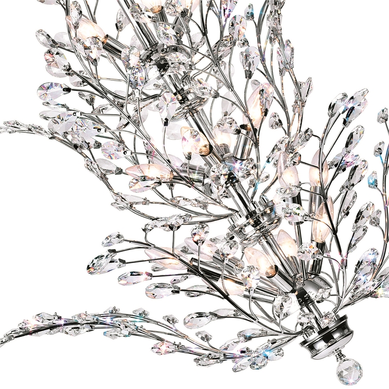 CWI Lighting Ivy 18 Light Transitional Metal Chandelier in Chrome