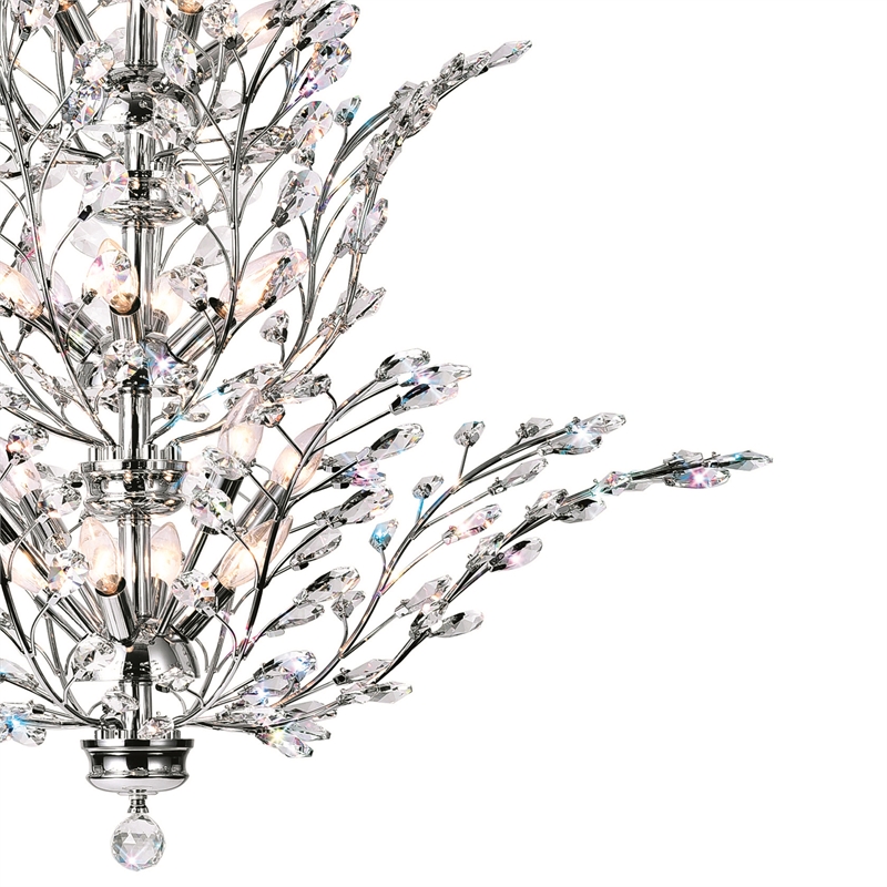 CWI Lighting Ivy 18 Light Transitional Metal Chandelier in Chrome