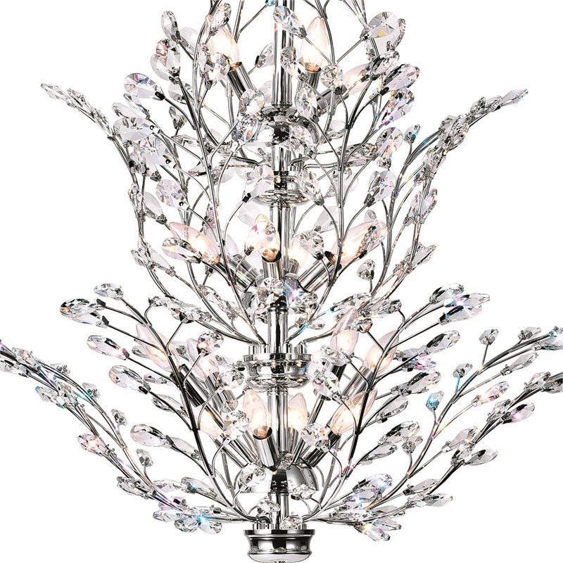 CWI Lighting Ivy 18 Light Transitional Metal Chandelier in Chrome