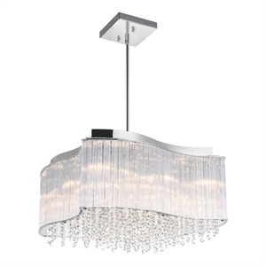 CWI Lighting Elsa 10 Light Drum Shade Transitional Metal Chandelier in Chrome
