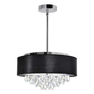 CWI Lighting Dash 4 Light Drum Shade Metal Chandelier in Chrome
