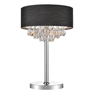 CWI Lighting Dash 3 Light Contemporary Metal Table Lamp in Chrome/Black