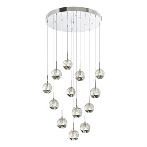 CWI Lighting Perrier 13 Light Contemporary Metal Pendant in Chrome