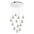 CWI Lighting Perrier 13 Light Contemporary Metal Pendant in Chrome