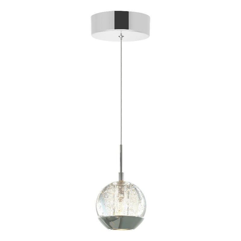 CWI Lighting Perrier 1 Light Down Contemporary Metal Mini Pendant in Chrome