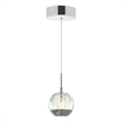 CWI Lighting Perrier 1 Light Down Contemporary Metal Mini Pendant in Chrome